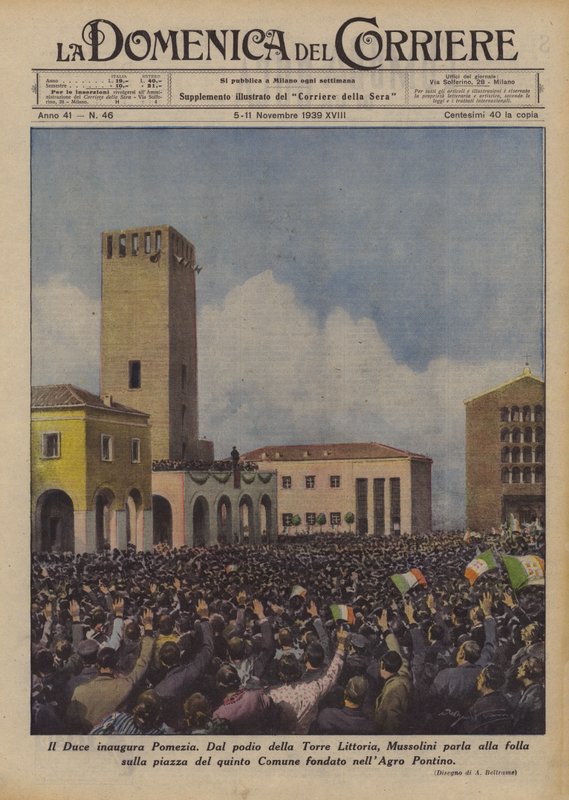 A Duce felavatja Pomeziát alkotó: Achille Beltrame