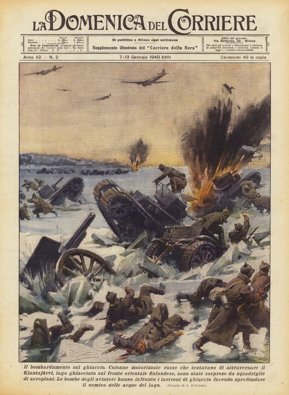 Bombázás a jégen alkotó: Achille Beltrame