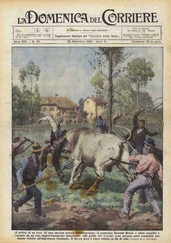 Egy bika meggyilkolása alkotó: Achille Beltrame