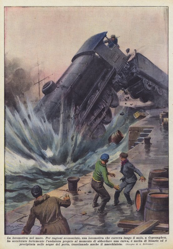 A mozdony a tengerben alkotó: Achille Beltrame