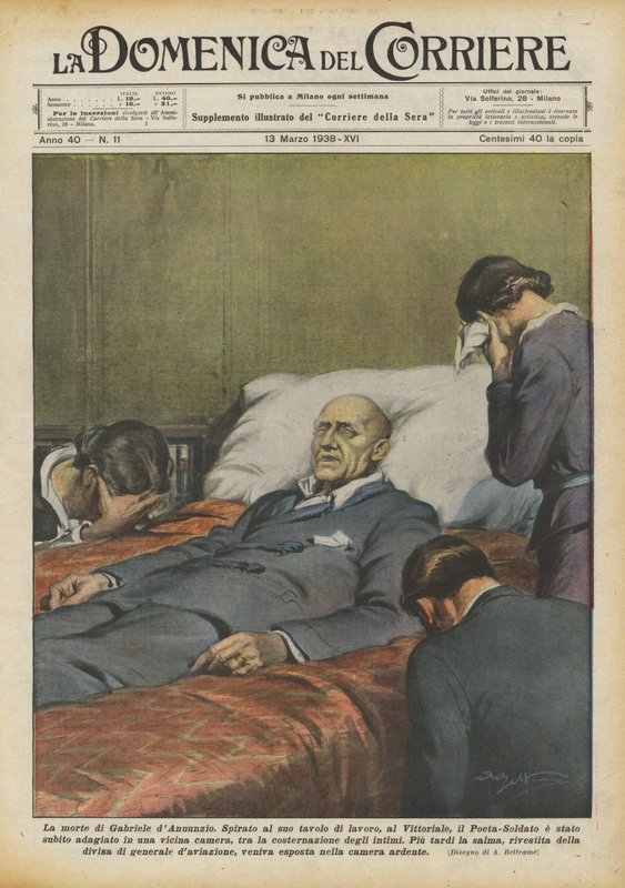 Gabriele dAnnunzio halála alkotó: Achille Beltrame