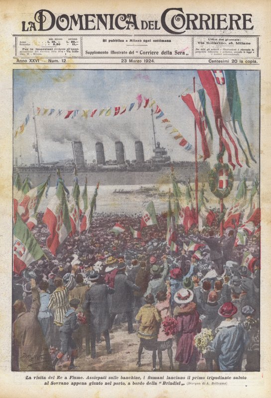 A király látogatása Rijekában alkotó: Achille Beltrame