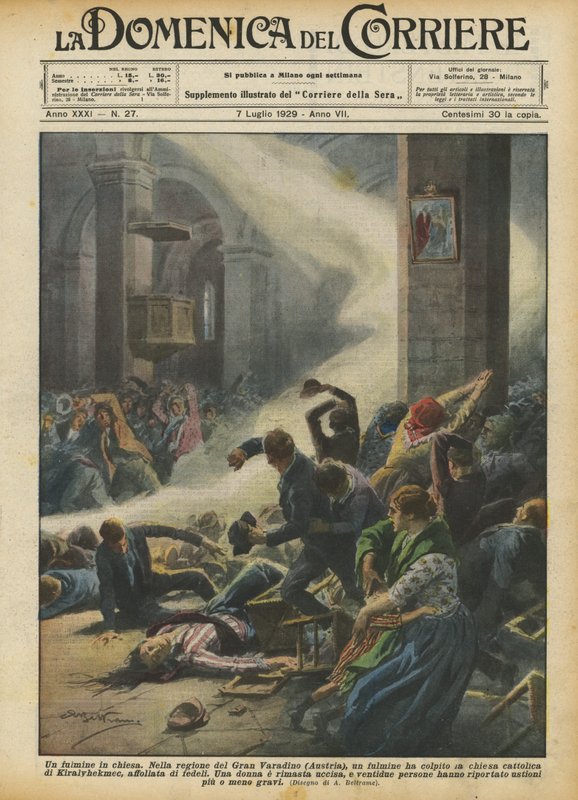 Villám a templomban alkotó: Achille Beltrame