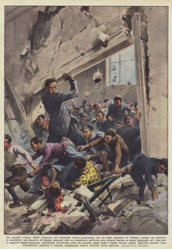 Hősies tanár alkotó: Achille Beltrame