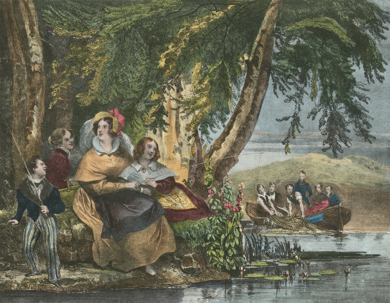 La Peche, horgászat alkotó: Achille Devéria