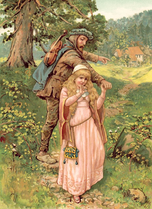 A hercegnő és a koldusember (chromolitho) alkotó: Ada Dennis