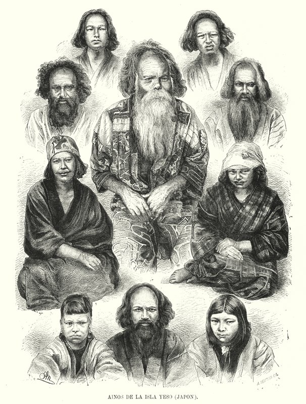 Ainu nép Észak-Japánban (litho) alkotó: Adolf Neumann