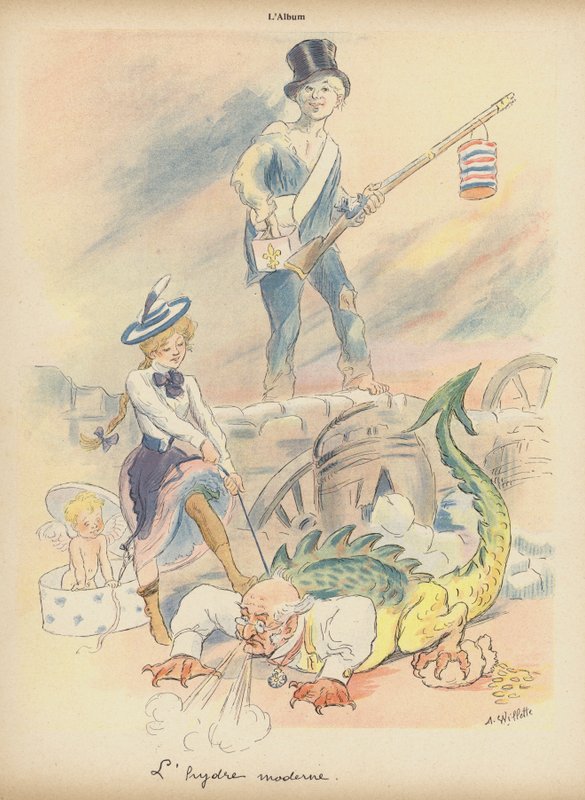 A modern hidra (színes litó) alkotó: Adolphe Leon Willette