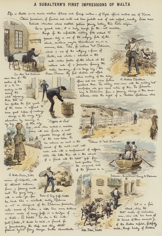 Egy Subaltern első benyomásai Máltáról (chromolitho) alkotó: Adrien Emmanuel Marie