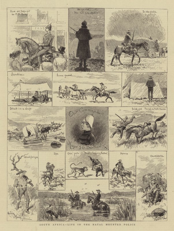 Dél-Afrika, élet a Natal Mounted Police-ban alkotó: Adrien Emmanuel Marie