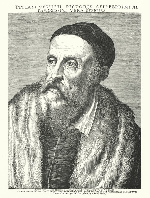 Tizian, olasz reneszánsz művész (metszet) alkotó: Agostino (after) Carracci