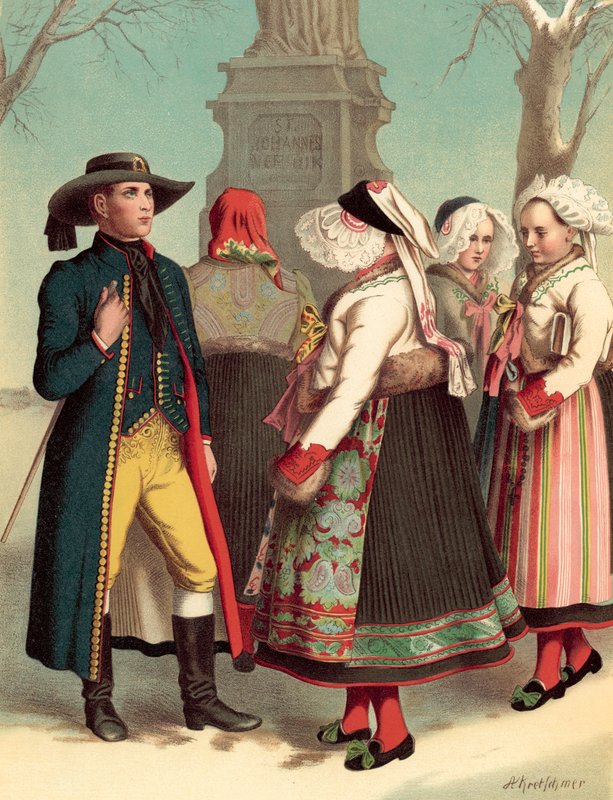 Német kosztüm, Bohmen, Pilsen kerület alkotó: Albert Kretschmer