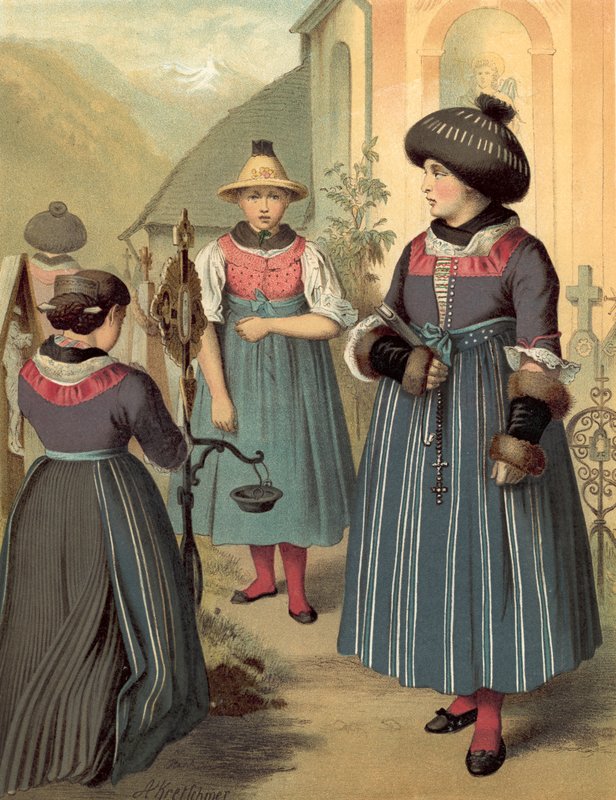 Német kosztüm, Tirol, Passeyer alkotó: Albert Kretschmer