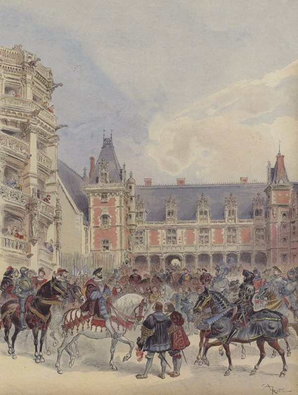 A Loire-i kastélyok udvara alkotó: Albert Robida