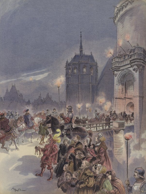 Charles-Quint fogadása Amboise-ban alkotó: Albert Robida