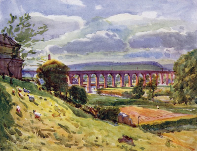 Whalley, a viadukt (színes litó) alkotó: Albert Woods
