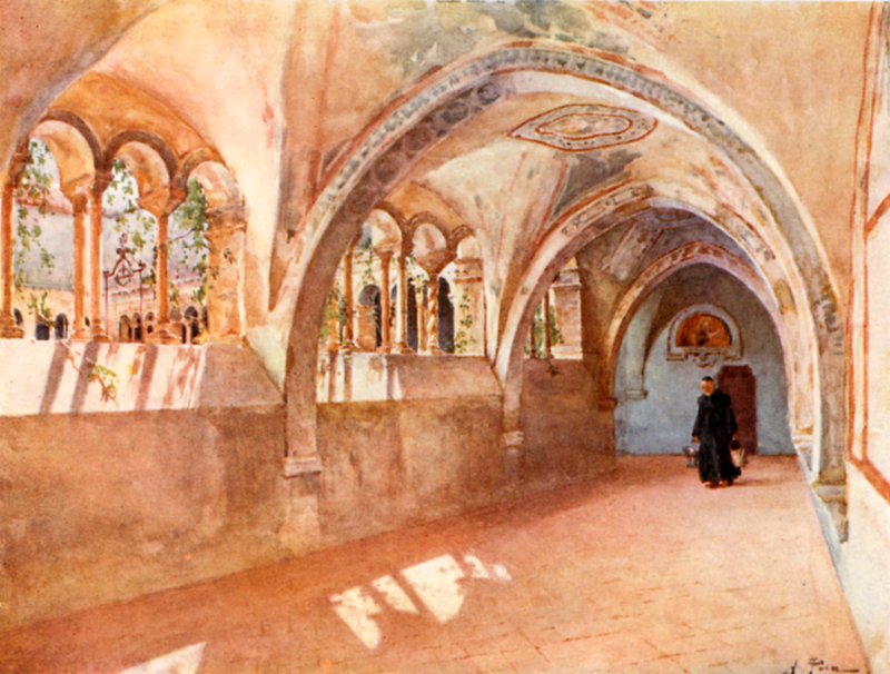 Kolostorok Santa Scholasticában, Subiacoban alkotó: Alberto Pisa