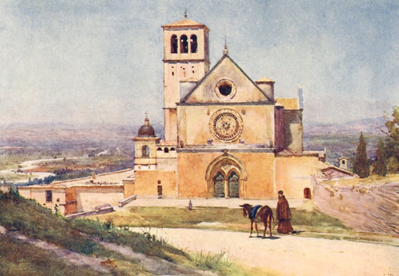 S Francesco, Assisi (színes litográfia) alkotó: Alberto Pisa