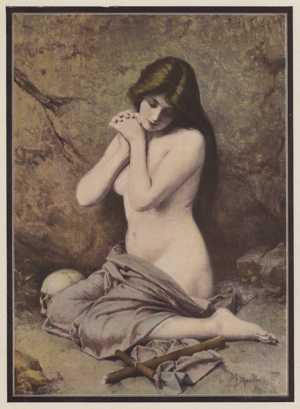 Bűnbánó Mária Magdolna (színes litó) alkotó: Alexandre Jacques Chantron