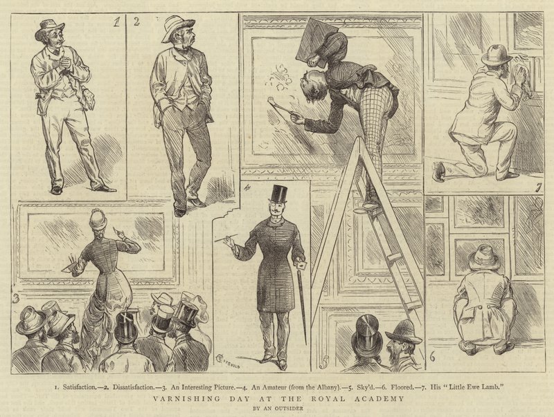 Lakkozás napja a Királyi Akadémián alkotó: Alfred Chantrey Corbould