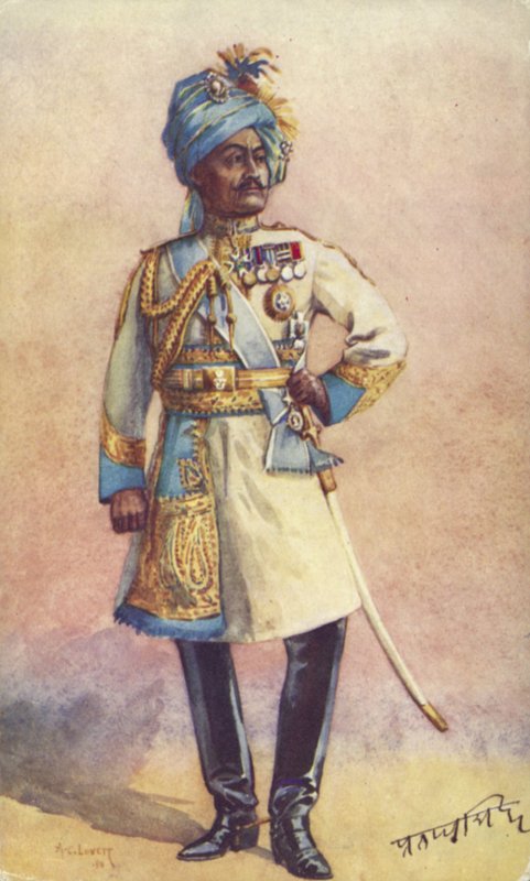 Maharaja vezérőrnagy, Sir Pratap Singh Bahadur, indiai katona alkotó: Alfred Crowdy Lovett