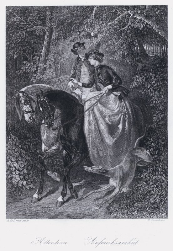 Figyelem (metszet) alkotó: Alfred Dedreux