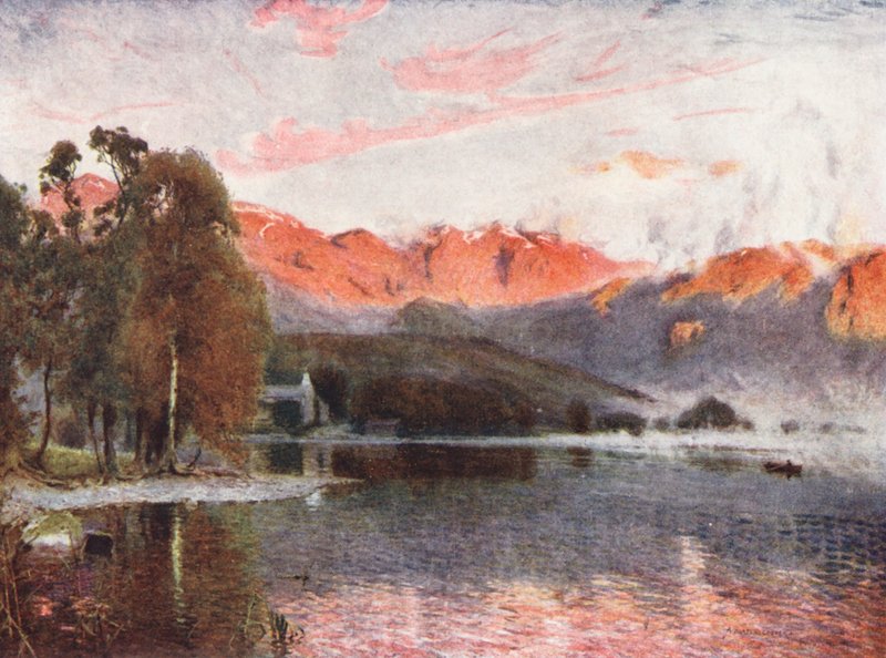 Lake District: Coniston (színes lithó) alkotó: Alfred Heaton Cooper