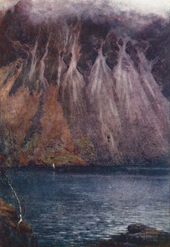 Lake District: Wastwater Screes (színes litográfia) alkotó: Alfred Heaton Cooper