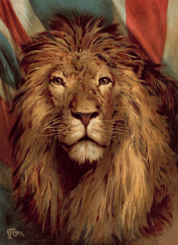 The British Lion Awake (chromolitho) alkotó: Alfred Pearse