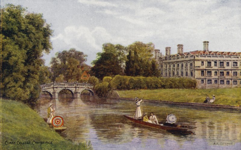 Cambridge: Clare College (színes litho) alkotó: Alfred Robert Quinton