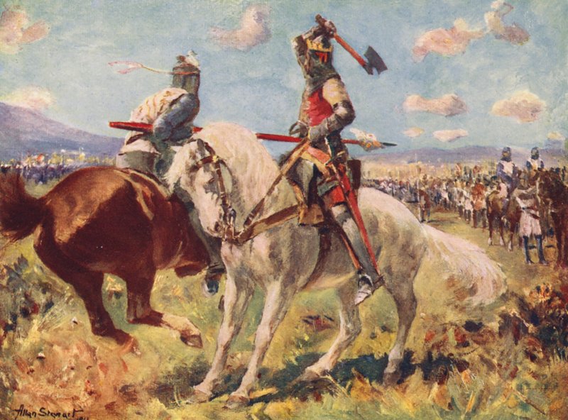 A bannockburn-i csata (színes litográfia) alkotó: Allan Stewart