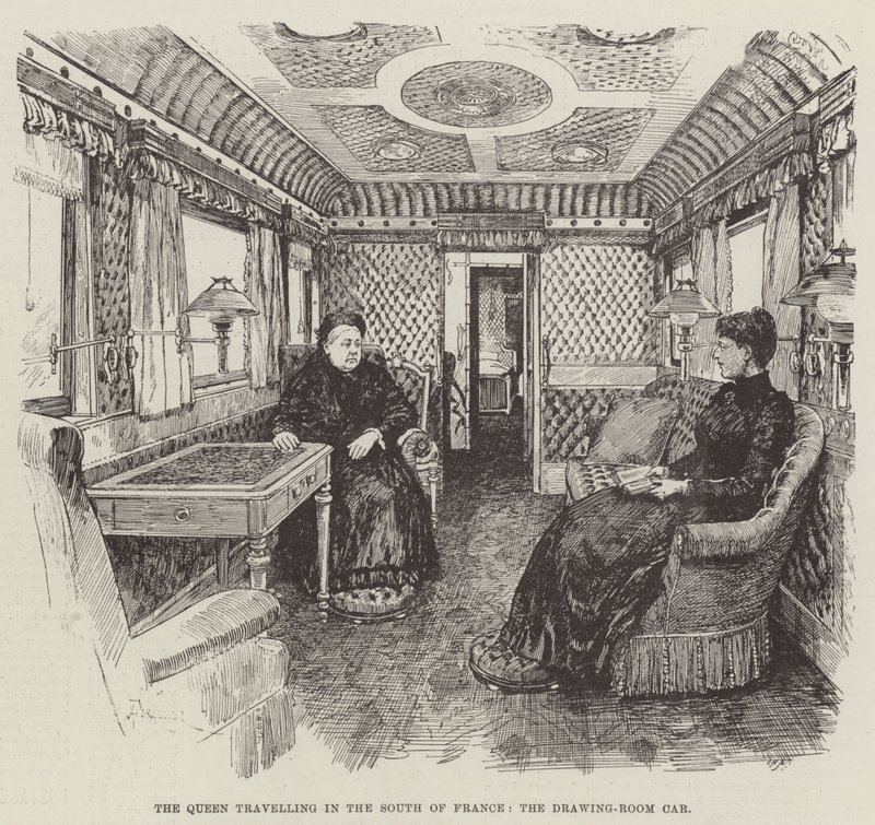 A királynő Dél-Franciaországban utazik, a Drawing Room Car alkotó: Amedee Forestier