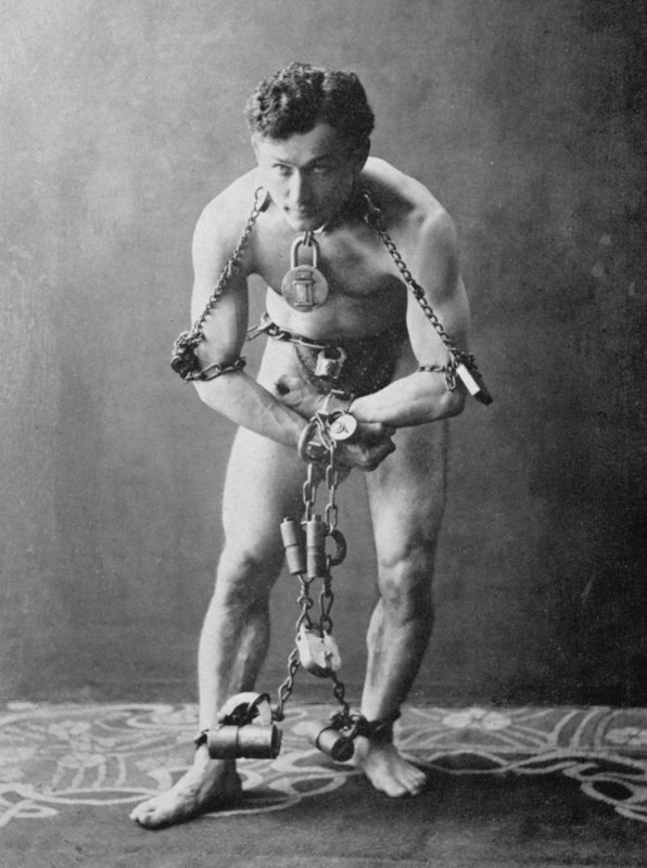 Harry Houdini, 1900 körül (f/w fotó) alkotó: American Photographer (after)