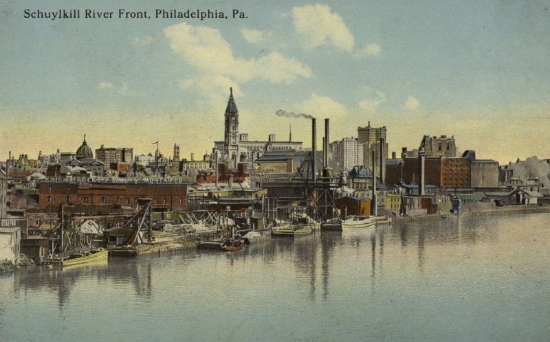 Schuylkill River Front, Philadelphia, Pennsylvania (színes fotó) alkotó: American Photographer