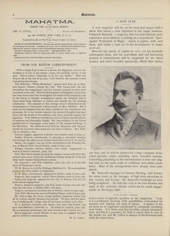 Egy új csillag, Frederick Bancroft alkotó: American School
