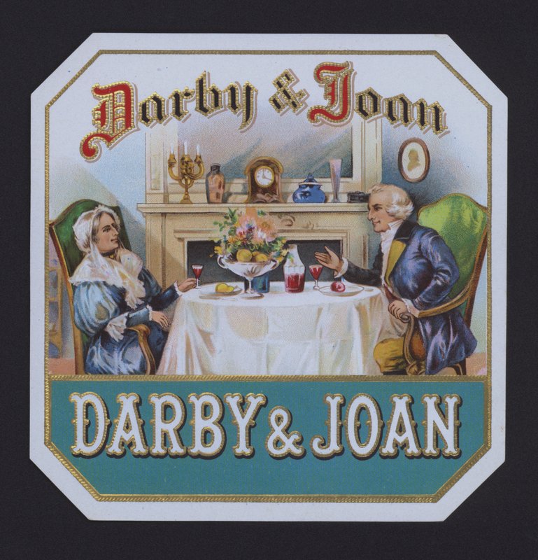 Darby és Joan, szivarcímke (chromolitho) alkotó: American School