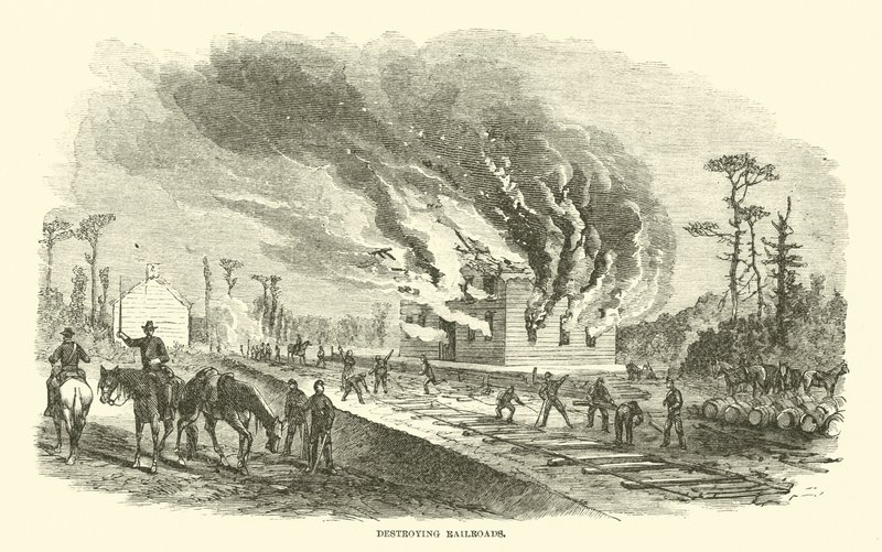 Vasutak lerombolása, 1863. április alkotó: American School
