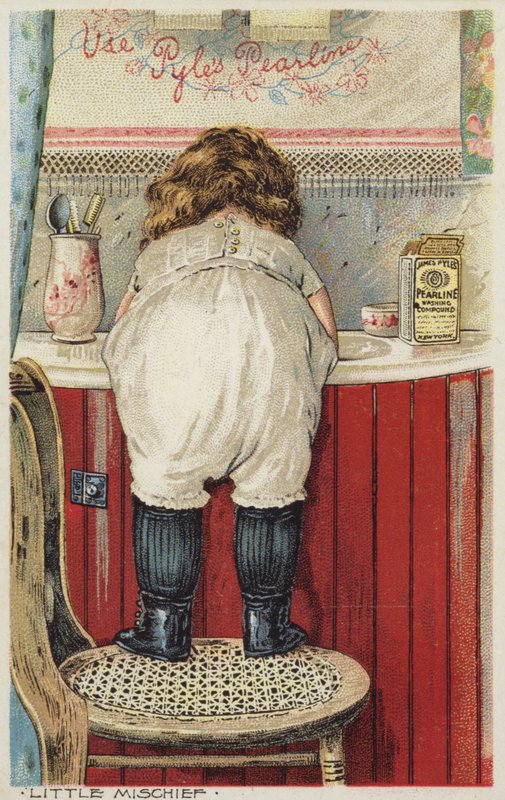 Lány Leaning Over Sink Kis huncutság alkotó: American School