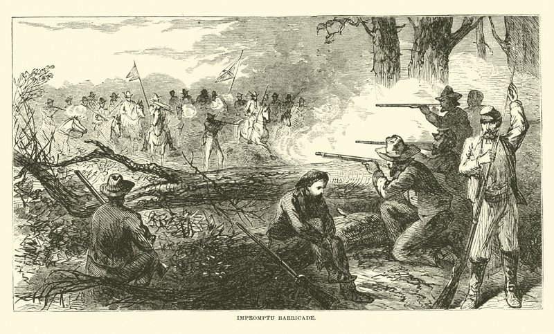 Rögtönzött barikád, 1863. július alkotó: American School