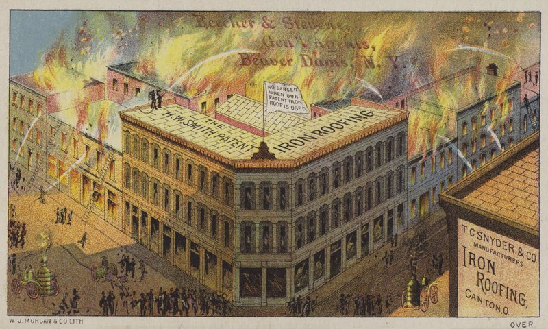 Vasálló épületek tűzállóságra (chromolitho) alkotó: American School