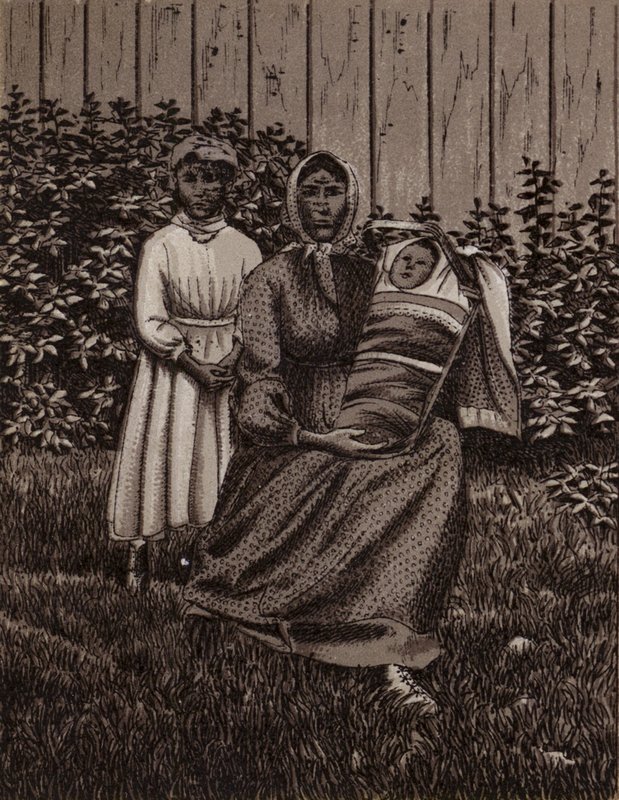 Niagara-vízesés: indiai család (litho) alkotó: American School