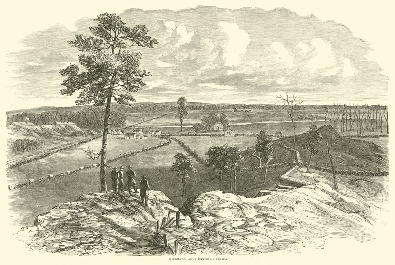 Sherman hadserege belép Resacába, 1864. május alkotó: American School