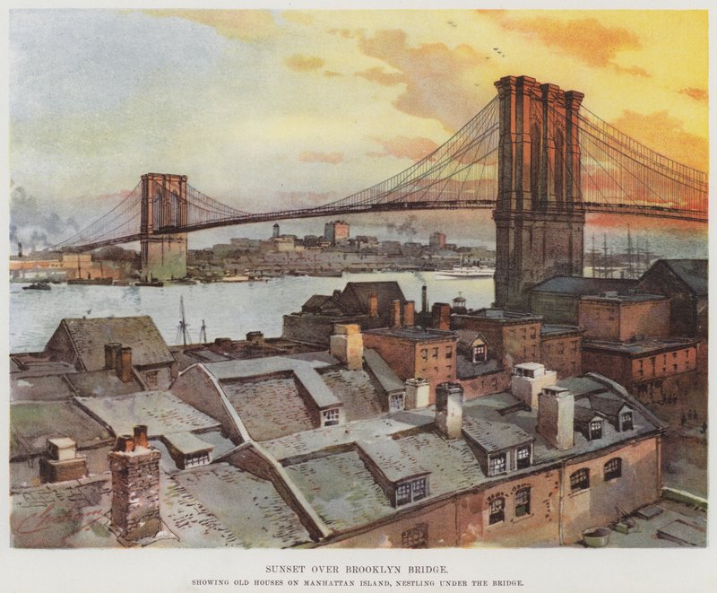 Naplemente a Brooklyn Bridge felett alkotó: American School
