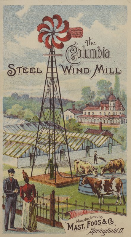 A Columbia acél szélmalom (chromolitho) alkotó: American School
