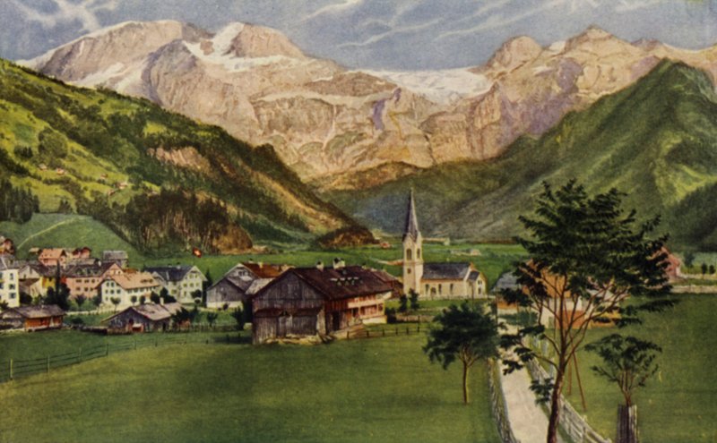 A Wildstrubel-gleccser alatt (színes litó) alkotó: American School