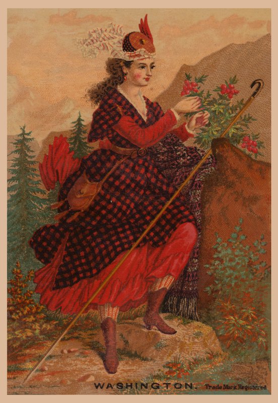 Nő pirosban (chromolitho) alkotó: American School