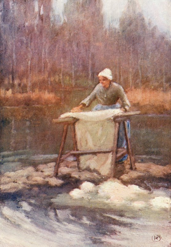 Au Lavoir (színes litográfia) alkotó: Amy B. Atkinson