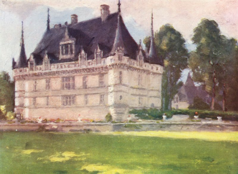 Azay-le-Rideau (színes litográfia) alkotó: Amy B. Atkinson