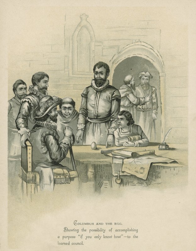 Kolumbusz és a tojás (chromolitho) alkotó: Andrew Melrose