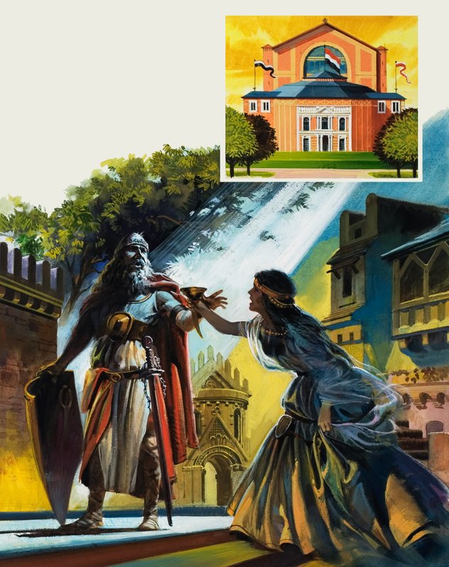 Trisztán és Izolda (gouache, papír) alkotó: Andrew Howat